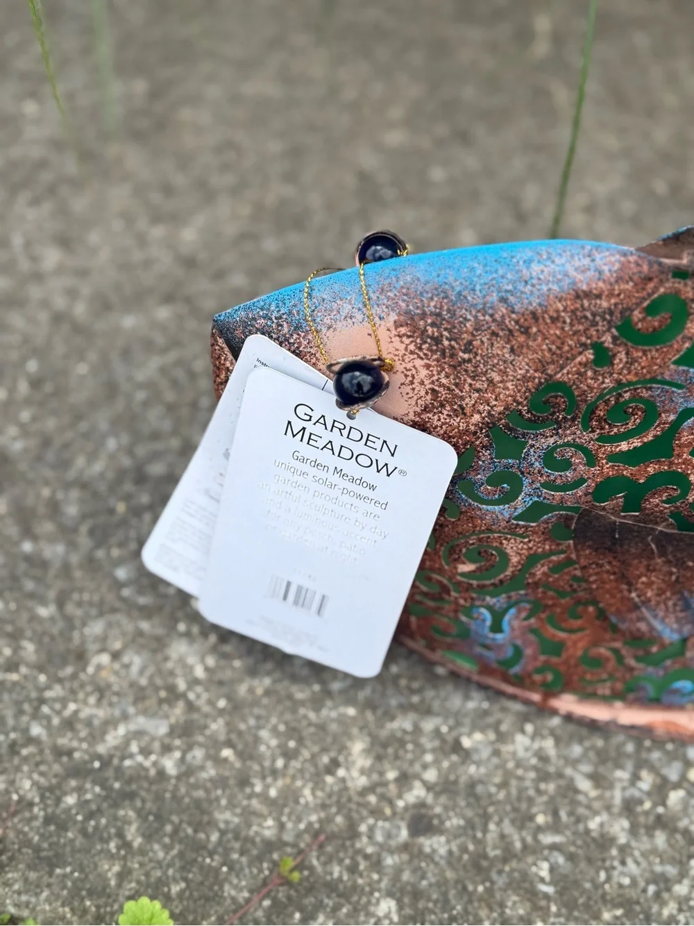 Fish solar LED solar light - Green and Copper